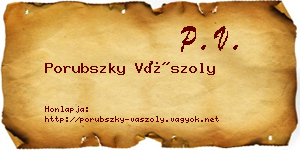 Porubszky Vászoly névjegykártya